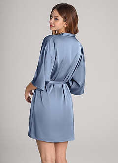 front Matching Color Classic Satin Robe