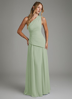 Azazie Holly Bridesmaid Dresses Dusty Sage A-Line Corset Chiffon Dress image3
