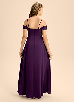 Azazie Anselie Junior Vestido de Uva de Satén Elástico de Corte En A con Vestidos sin tirantes image2