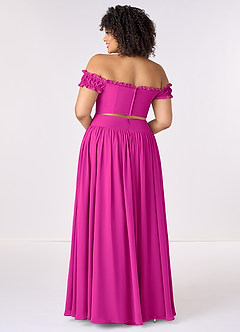 Barbie ♥ Azazie Bridesmaid Dresses Fuchsia A-Line Off the Shoulder Chiffon Convertible Dress image9