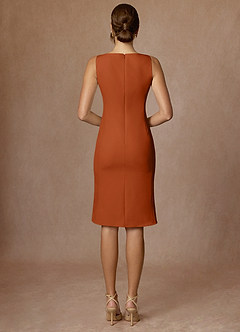 front Kennedy Burnt Orange Structured Stretch Jacket and Dress Suit Set