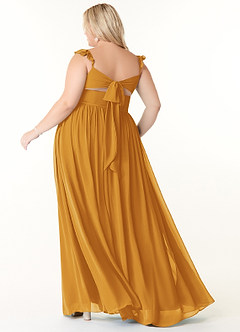 Azazie Metz Bridesmaid Dresses Butterscotch A-Line Sweetheart Ruched Chiffon Dress image8