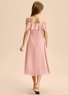 Azazie Kamilla Junior Abito A-Line in Chiffon a Spalla Scoperta Rosetta image2