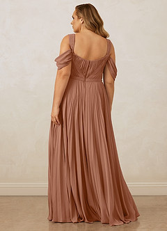 Christian Siriano Bridal for Azazie 1013 Bridesmaid Dresses Bronzer A-Line Off the Shoulder Chiffon Dress image12