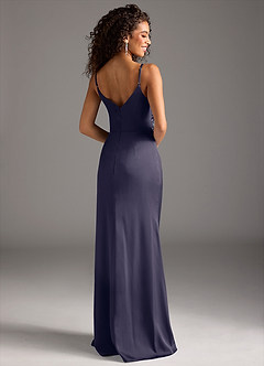 Azazie Deandra Bridesmaid Dresses Stormy Mermaid Pleated Stretch Satin Dress image4