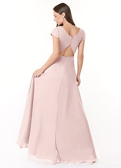 Azazie Hainsly Final Sale Blushing Pink A-Line Sweetheart Neckline Chiffon Dress image4