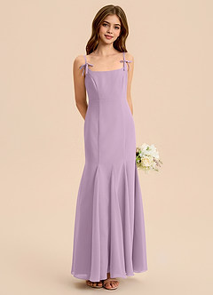 Azazie Evey Junior Wisteria Mermaid Pleated Chiffon Dress image1