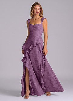 Azazie Sloane Bridesmaid Dresses Wisteria A-Line Sweetheart Neckline Floral Burnout Dress image3