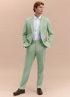 James Dusty Sage Structured Stretch Suit