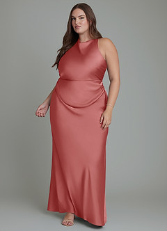 Azazie Evadne Robes à essayer chez vous Robe Fourreau en Satin extensible Plissé Noir image12