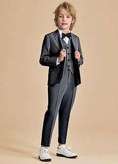 front Oliver Boys Charcoal 5-Piece Suit