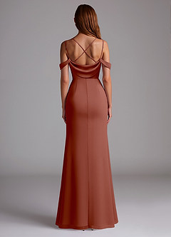 Azazie Callan Bridesmaid Dresses Auburn Mermaid Pleated Chiffon Convertible Dress image2