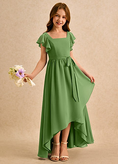 Azazie Milly Girls Formal Flower Girl Klänningar Klä A-Line i Chiffong Plisserad image1