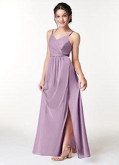Azazie Luxy Junior Wisteria Pleated Mesh Dress image4