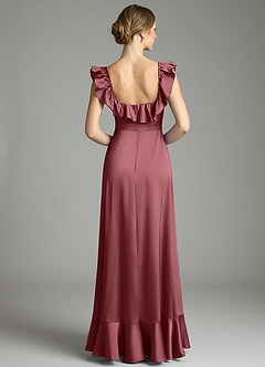 Azazie Lyra Bridesmaid Dresses Desert Rose A-Line Off the Shoulder Stretch Satin Convertible Dress image8