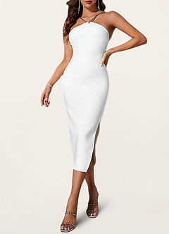 queen of the city white strapless bodycon dress