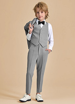 front Oliver Boys Grey 5-Piece Suit