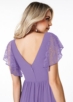 Azazie Zella Bridesmaid Dresses Tahiti A-Line Lace Chiffon Dress image6