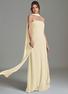 Azazie Ilana Bridesmaid Dresses Lemon Sorbet A-Line Strapless Chiffon Dress image7