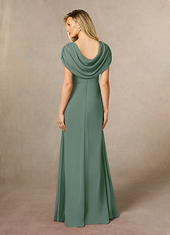 Azazie Mary Mother of the Bride Dresses Eucalyptus A-Line Side Slit Chiffon Dress image3