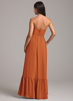 Azazie Kailee Bridesmaid Dresses Cinnamon A-Line with Pockets Chiffon Dress image6
