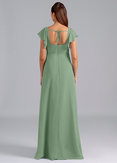 Azazie Bondi Maternity Bridesmaid Dresses A-Line Ruched Chiffon Floor-Length Dress image2