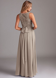 Azazie Kingsley Bridesmaid Dresses Frost A-Line Lace Chiffon Dress image2