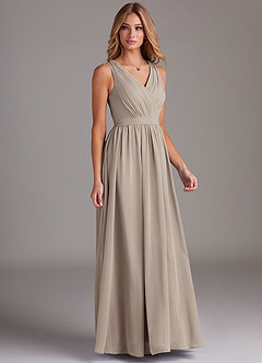 Azazie Kingsley Bridesmaid Dresses Frost A-Line Lace Chiffon Dress image5