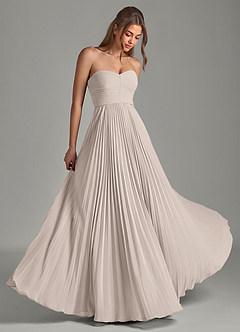 Azazie Chiana Abiti da Damigella Abito A-Line in Chiffon Senza Cinturino Gelo image1