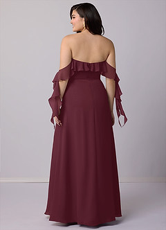 Barbie ♥ Azazie Bridesmaid Dresses Cabernet A-Line Off the Shoulder Chiffon Convertible Dress image9
