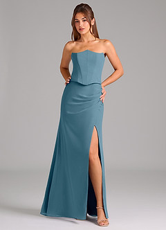 Azazie Jenine Bridesmaid Dresses Bermuda Mermaid Strapless Chiffon Dress image1