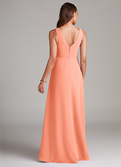 Azazie Nelly Bridesmaid Dresses Sunset A-Line Pleated Chiffon Dress image5