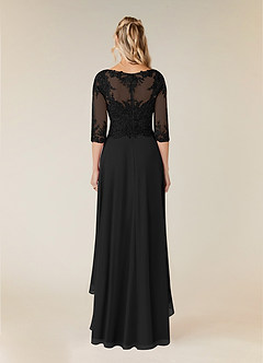 Azazie Monza Mother of the Bride Dresses Black A-Line Lace Chiffon Dress image3