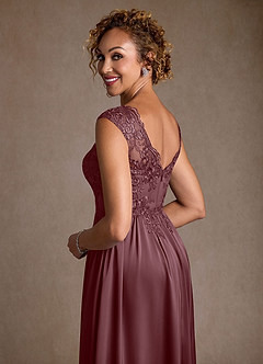 Azazie Amethyst Mère de la mariée Robes Robe Trapèze en Dentelle Sangria image7