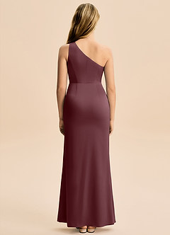 Azazie Akilah Junior Etui Plissee Stretch-Satin Kleid Sangria image6