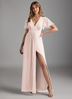 Azazie Zaniah Bridesmaid Dresses Rose Petal A-Line Chiffon Dress image4