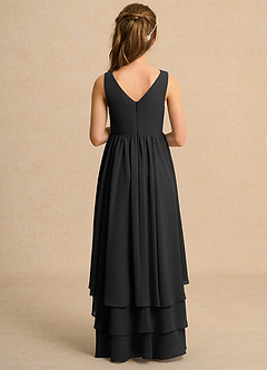 Azazie Kitten Girl vestidos de niña de las flores Vestido de Negro de Gasa de Corte En A image2