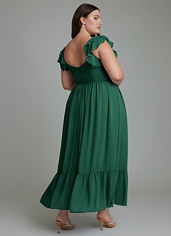 Azazie Anaya Bridesmaid Dresses Emerald A-Line Sweetheart Neckline Chiffon Dress image11