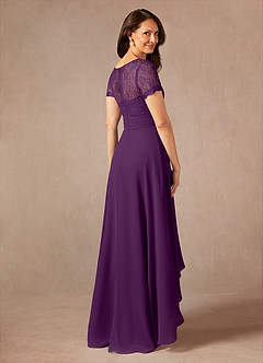 Azazie Polly Kleider für die Brautmutter A-Linie Spitze Chiffon Kleid Traube image2
