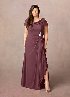 Azazie Mary Mother of the Bride Dresses Sangria A-Line Side Slit Chiffon Dress image6