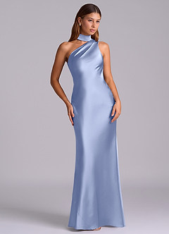 Azazie Seona Robes de demoiselle d'honneur Robe Sirène en Satin extensible Une épaule Eis image7