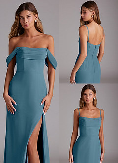 Azazie Saige Bridesmaid Dresses Bermuda A-Line Off the Shoulder Chiffon Convertible Dress image10