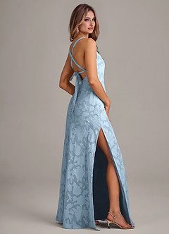 Azazie Aliza Bridesmaid Dresses Sky Blue A-Line Floral Burnout Dress image5