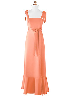 Azazie Barbara Junior Robe Trapèze en Mat Satiné Arc Coucher De Soleil image6