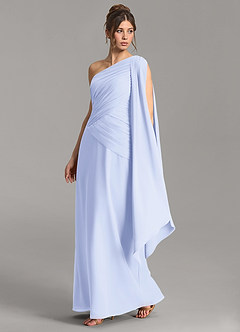 Azazie Ayra Bridesmaid Dresses Lavender A-Line One Shoulder Chiffon Dress image3