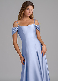 Azazie Seriana Bridesmaid Dresses Ice A-Line Off the Shoulder Stretch Satin Convertible Dress image2