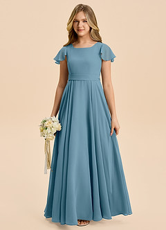 Azazie Cady Junior Abito A-Line in Chiffon Plissettato Bermuda image1