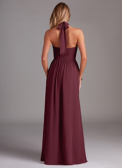 Azazie Avary Robes de demoiselle d'honneur Robe Trapèze en Mousseline de soie Plissée Cabernet image8
