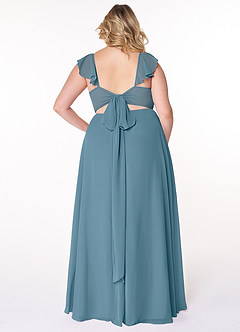 Azazie Everett Bridesmaid Dresses Bermuda A-Line V-neck Ruched Chiffon Dress image7