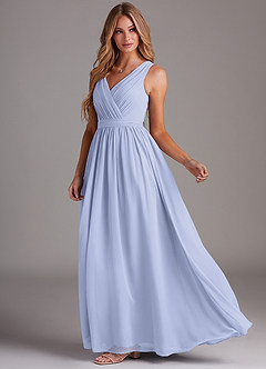 Azazie Kingsley Bridesmaid Dresses Lavender A-Line Lace Chiffon Dress image4